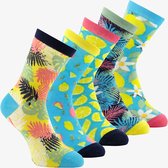 5 paar dames sokken met print - Blauw - Maat 39/42