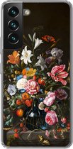 Geschikt voor Samsung Galaxy S22 hoesje - Vaas met bloemen - Jan Davidsz de Heem - Kunst - Siliconen Telefoonhoesje