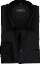 ETERNA comfort fit overhemd - poplin heren overhemd - zwart - Strijkvrij - Boordmaat: 45