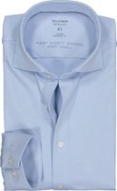 OLYMP Luxor 24/Seven modern fit overhemd - mouwlengte 7 - lichtblauw tricot - Strijkvriendelijk - Boordmaat: 44