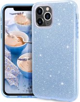 LuxeBass Hoesje geschikt voor iPhone 11 Hoesje - Glitter Siliconen - Blauw - telefoonhoes - gsm hoes - gsm hoesjes