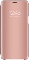 LuxeBass Hoesje geschikt voor Samsung Galaxy Note 10 Hoesje - Clear View Case - Rosé Goud