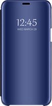 LuxeBass Hoesje geschikt voor Samsung Galaxy S21 Hoesje - Clear View Case - Blauw