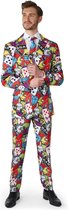 Suitmeister Casino Icons - Heren Pak - Carnaval En Halloween Kostuum - Blauw - Maat M