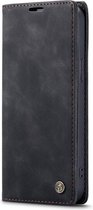 CaseMe Bookcase Pasjeshouder Hoesje iPhone 12 Pro Zwart - Telefoonhoesje - Smartphonehoesje - Zonder Screen Protector