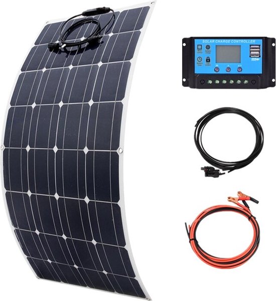 ETFE Flexibel Zonnepaneel 2×100W ETFE Zonnepaneel 200W Fotovoltaïsche Module Zonnelader Zonnestelsel Zonnecel, voor eilandsysteem/batterij/auto/ buitencamping/tuin/balkon