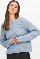 Jacqueline de Yong Trui Jdyboble Life L/s Pullover Knt 15243051 Blue Fog Dames Maat - L