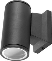 LED Tuinverlichting - Wandlamp Buiten - Igia Wally Down - GU10 Fitting - Rond - Mat Zwart - Aluminium - Philips - CorePro 827 36D - 4.6W - Warm Wit 2700K