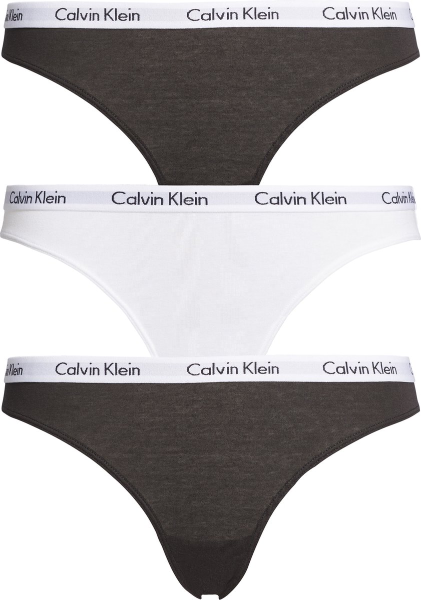 Calvin Klein dames slips (3pack) zwart, wit Maat M