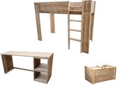 Wood4you - Kinderkamer Noortje - Steigerhout - bed/bureau/kist
