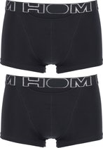 HOM HO1 boxer briefs (2-pack) - heren boxer kort met horizontale gulp - zwart - Maat: S