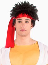 FUNIDELIA Ryu pruik voor mannen Street Fighter - Zwart