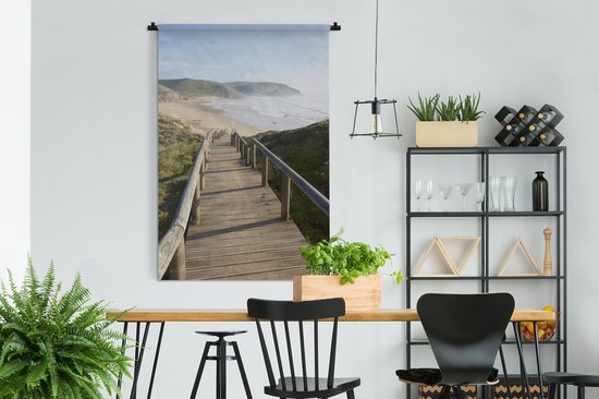 Tapisserie - Tissu mural - Mer - Plage - Escalier - 120x180 cm - Tapisserie