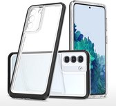 Samsung S20 FE hoesje transparant cover met bumper Zwart - Ultra Hybrid hoesje Samsung Galaxy S20 FE case