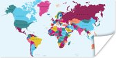 Wereldkaarten - Wereldkaart - Trendy - Kleurrijk - 160x80 cm