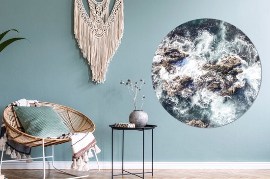 WallCircle - Cercle Mural - Cercle Mural - Mer - Pierres - Water - Aluminium - Dibond - 140x140 cm - Intérieur et Extérieur