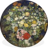 Cercle mural - Cercle mural - Bouquet de fleurs dans un vase - Vincent van Gogh - Aluminium - Dibond - ⌀ 90 cm - Intérieur et extérieur