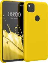 kwmobile telefoonhoesje voor Google Pixel 4a - Hoesje met siliconen coating - Smartphone case in stralend geel
