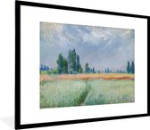 Fotolijst incl. Poster - The Wheat Field - Schilderij van Claude Monet - 80x60 cm - Posterlijst