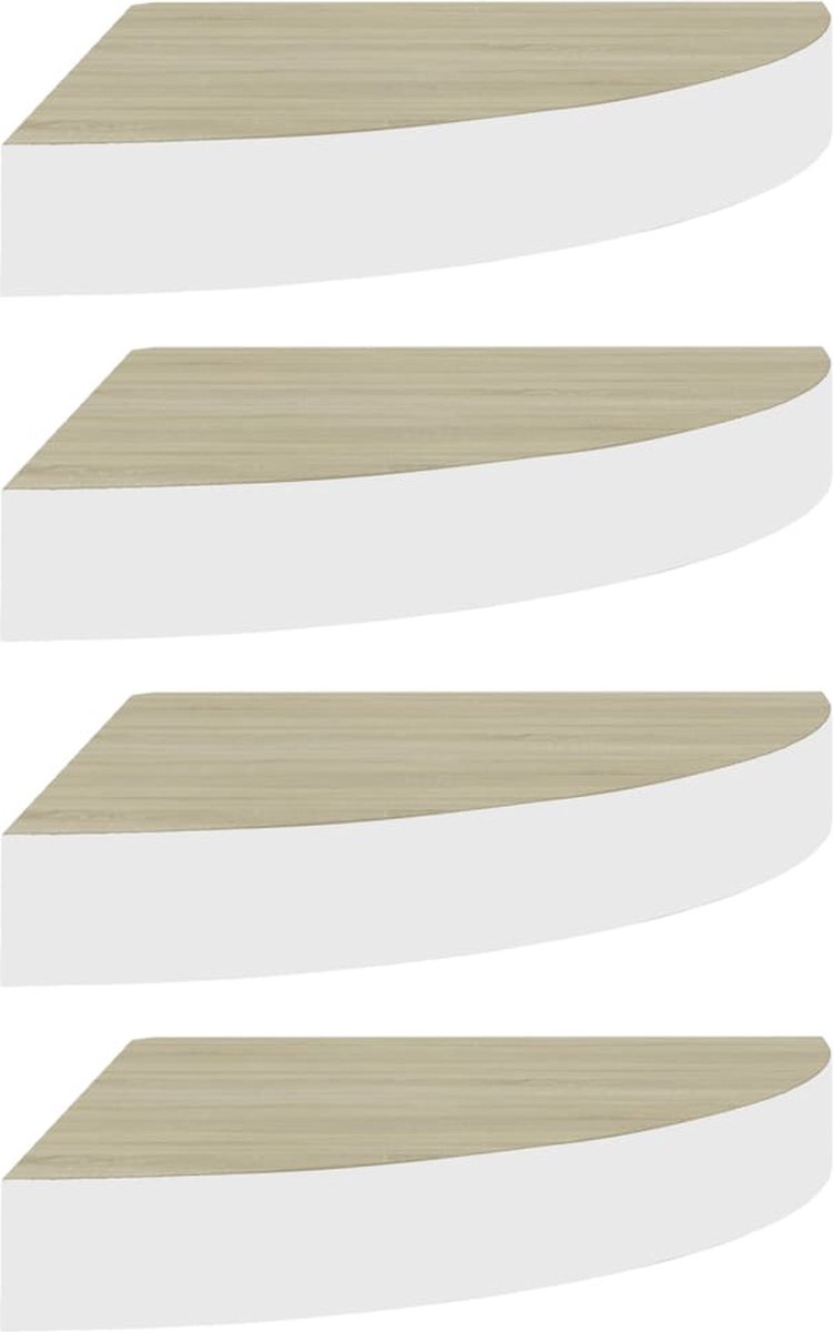 Hoekschappen zwevend 2 st 35x35x3,8 cm MDF zwart Hoekschappen zwevend 2 st 35x35x3,8 cm MDF zwart