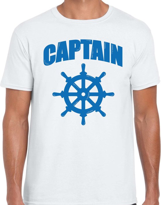 Capitaine capitaine avec volant habillé t-shirt blanc pour homme