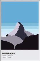 Walljar - Matterhorn Switserland Day - Muurdecoratie - Poster met lijst