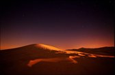 Walljar - Woestijn Nacht - Muurdecoratie - Canvas schilderij