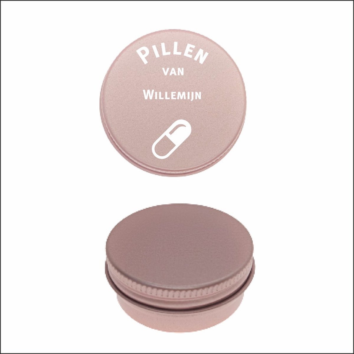 Goedkoopste Pillen Blikje Met Naam Gravering - Willemijn