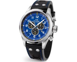 TW Steel SVS305 Horloge, FIA Special edition Petter Solberg, 48mm Volante Swiss Movement, Chrono, zwart met blauw sticksel Kalfs lederen band, sapphire glas.