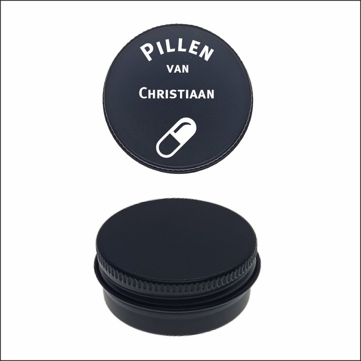 Goedkoopste Pillen Blikje Met Naam Gravering - Christiaan