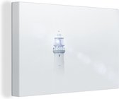 Tableau sur toile Phare dans la brume - 90x60 cm - Décoration murale