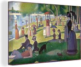 Canvas Schilderij Zondagmiddag op het eiland van La Grande Jatte - Schilderij van Claude Monet - 30x20 cm - Wanddecoratie