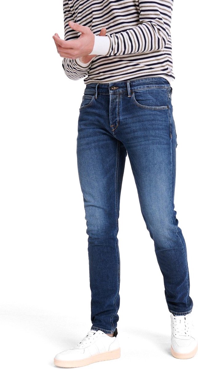 McGregor - Heren Jeans Denim Dark Blue Vintage Wash Slim Fit - Blauw - Maat 33/34