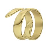 Lucardi Dames Goldplated ring Rosamonde - Ring - Cadeau - Staal - Goudkleurig