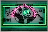 JUNIQE - Poster met kunststof lijst Neon Show Me the Money -20x30