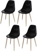 Set van 4 zwarte transparante kristallen stoelen - L 47 x D 54 x H 84 cm - CLODY