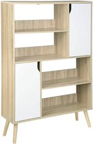 furnibella - Boekenkast 4 vakken & 2 planken licht eiken model Tuva