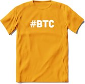 #BTC - Crypto T-Shirt Kleding Cadeau | Dames / Heren / Unisex | Bitcoin / Ethereum shirt | Grappig Verjaardag kado | BTC Tshirt Met Print | - Geel - XXL