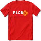 Plan B - Crypto T-Shirt Kleding Cadeau | Dames / Heren / Unisex | Bitcoin / Ethereum shirt | Grappig Verjaardag kado | BTC Tshirt Met Print | - Rood - XL