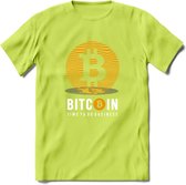 BTC Wave - Crypto T-Shirt Kleding Cadeau | Dames / Heren / Unisex | Bitcoin / Ethereum shirt | Grappig Verjaardag kado | BTC Tshirt Met Print | - Groen - XL