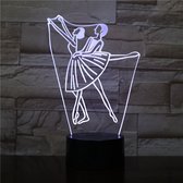 3D Led Lamp Met Gravering - RGB 7 Kleuren - Ballet
