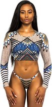 Tankini 2-Delig met lange mouwen en tanga - Tribal - Maat XL