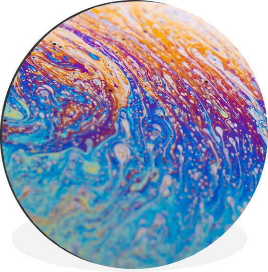 WallCircle - Wandcirkel - Muurcirkel - Bel met kleuren van een regenboog - Aluminium - Dibond - ⌀ 90 cm - Binnen en Buiten