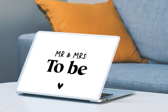 Sticker ordinateur portable - 15,6 pouces - Proverbes - 'Mr & Mrs to be' - Coeur - Citations