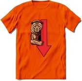 Bear Market - Crypto T-Shirt Kleding Cadeau | Dames / Heren / Unisex | Bitcoin / Ethereum shirt | Grappig Verjaardag kado | Tshirt Met Print | - Oranje - 3XL