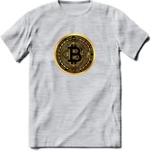 Bit-Coin - Crypto T-Shirt Kleding Cadeau | Dames / Heren / Unisex | Bitcoin / Ethereum shirt | Grappig Verjaardag kado | Tshirt Met Print  Prijs - Licht Grijs - Gemaleerd - L