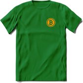 Bit-Coin - Crypto T-Shirt Kleding Cadeau | Dames / Heren / Unisex | Bitcoin / Ethereum shirt | Grappig Beleggen Verjaardag kado | Tshirt Met Print | - Donker Groen - L