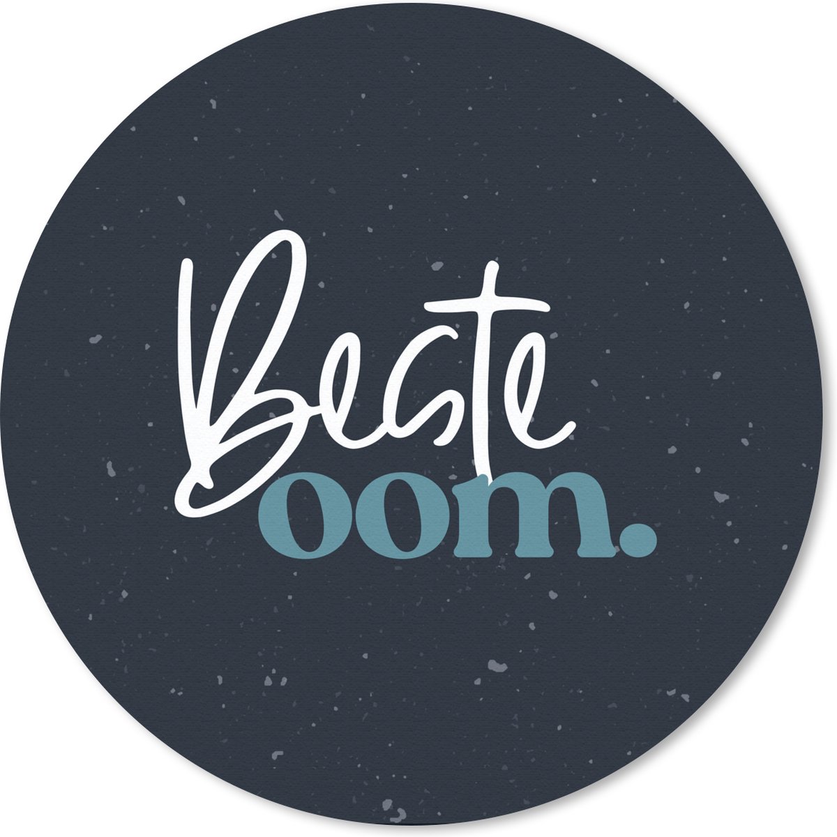 Muismat rond 40x40 cm - Mousepad Quotes - 'Beste oom' - Blauw - Spreuken - Ronde muismatten