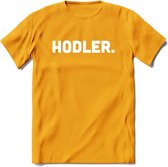 Hodler - Crypto T-Shirt Kleding Cadeau | Dames / Heren / Unisex | Bitcoin / Ethereum shirt | Grappig Verjaardag kado | BTC Tshirt Met Print | - Geel - L
