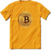 Bitcoin Coin - Crypto T-Shirt Kleding Cadeau | Dames / Heren / Unisex | Bitcoin / Ethereum shirt | Grappig Verjaardag kado | BTC Tshirt Met Print | - Geel - XXL